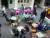 Petit salon de thé coloré au rez de chaussée de Covent Garden